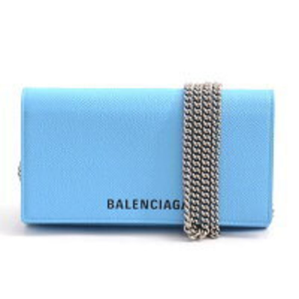 Balenciaga Villefont Chain Wallet Blue